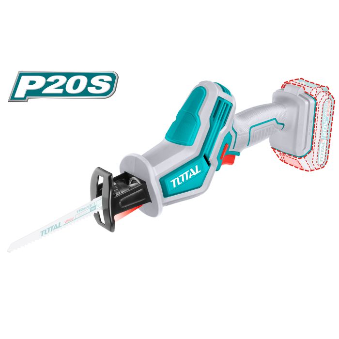 Scie sabre compacte 20 V TRSLI6506 TOTAL vendu sans batteries en boite carton