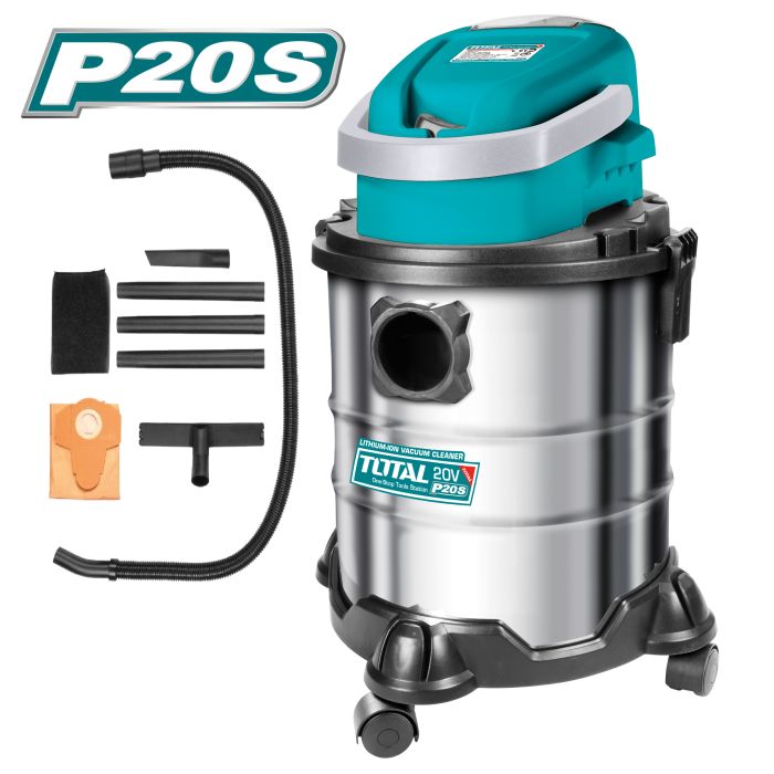 Aspirateur cuve 20 litres aspiration maximale 8 Kpa 20 V TVLI2005E TOTAL vendu sans batteries en boite carton