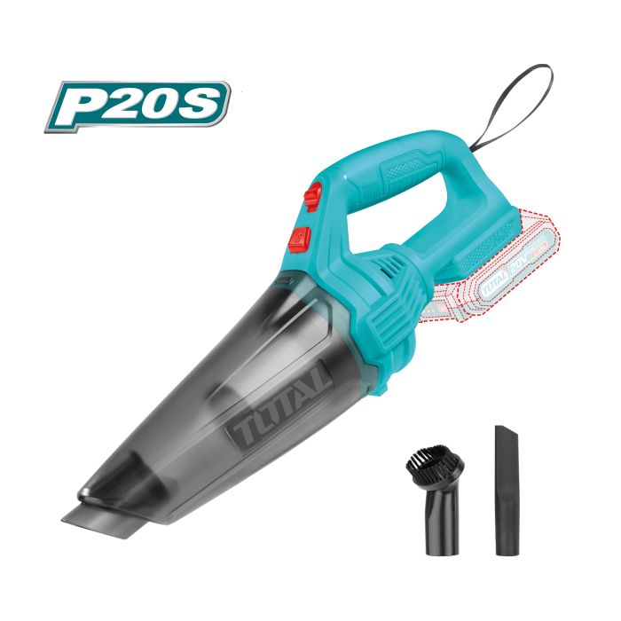 Aspirateur réservoir 500 ml aspiration maximale de 9 Kpa 20 V TVLI201261 TOTAL vendu sans batteries en boite carton