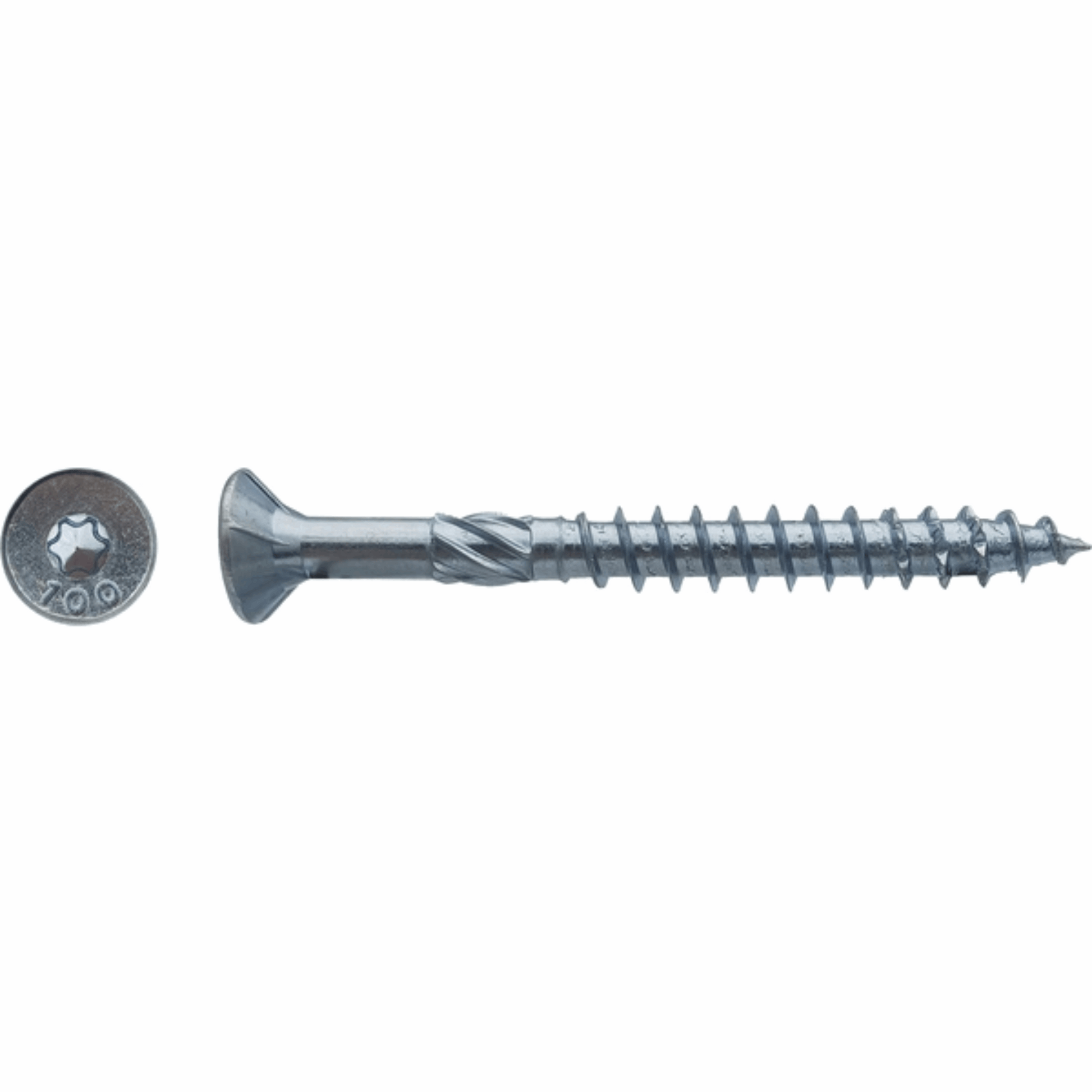 Vis pour construction bois TFX tête fraisante TX40 torx Zingué blanc 