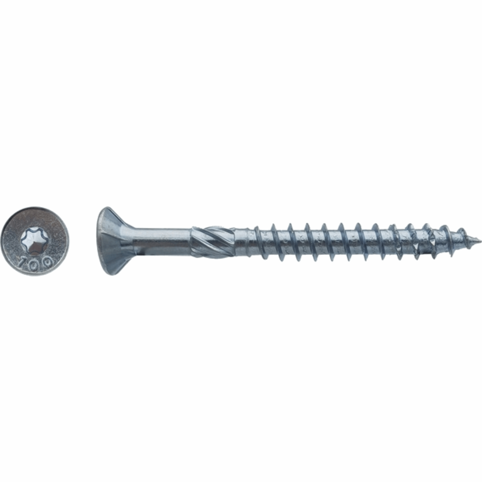 Vis pour construction bois TFX tête fraisante TX40 torx Zingué blanc 