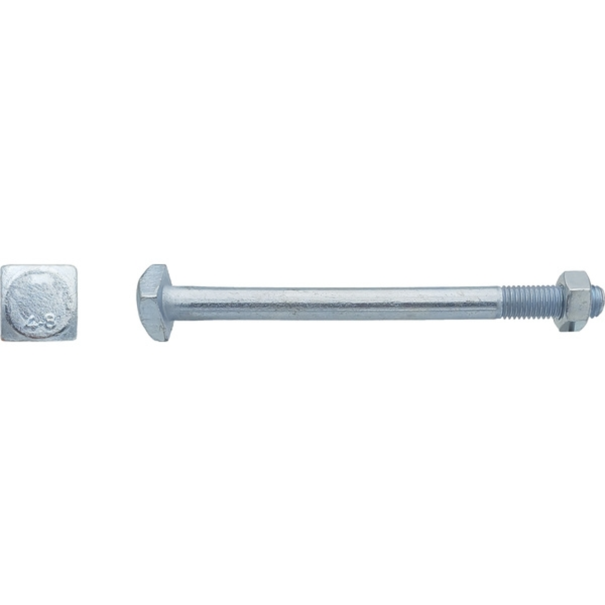 Boulon charpente bois TC tête carrée Zingué blanc 