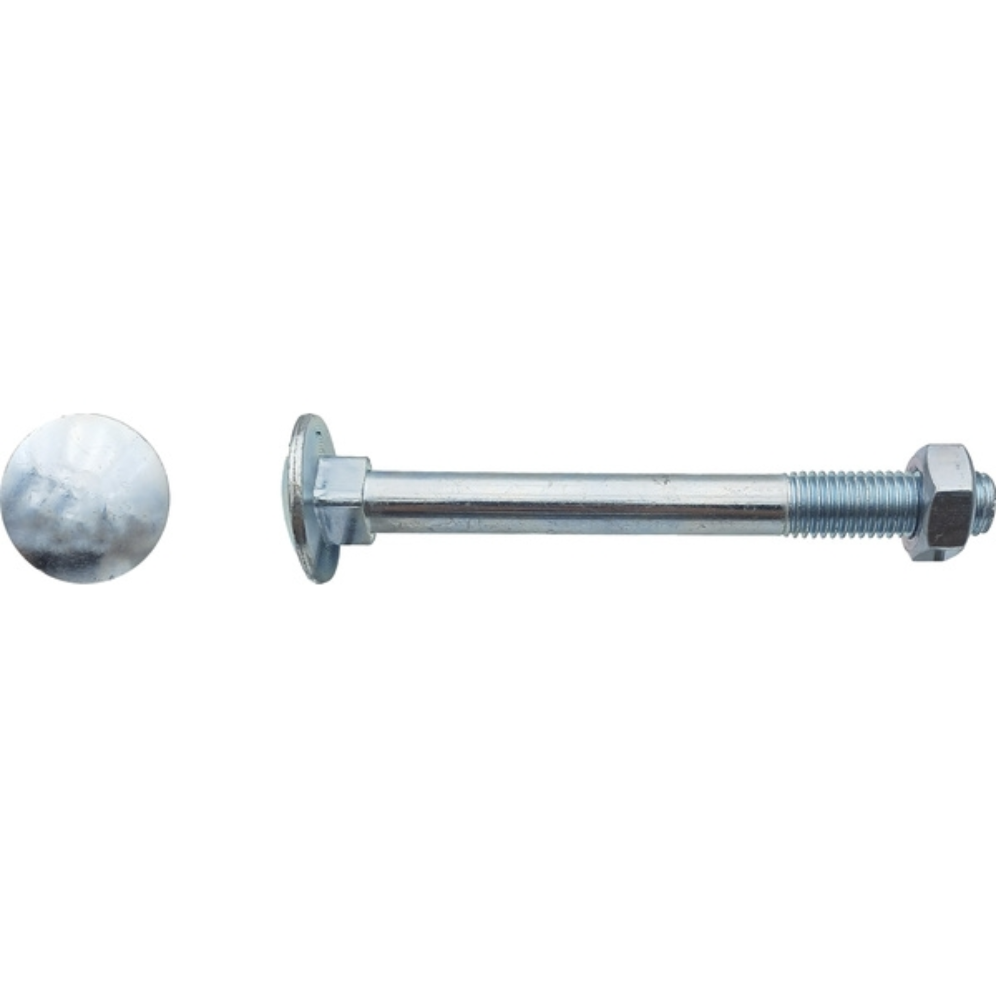 Boulon TRCC tête ronde collé carré Zingué blanc 