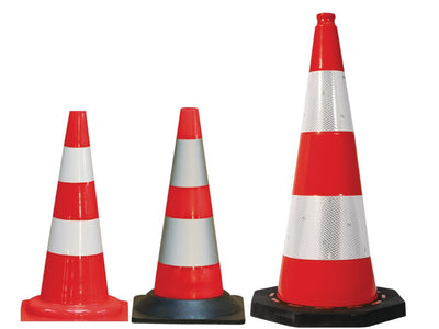 Cône plastique avec bandes rétroréfléchissantes classe2 H.50cm 1,1kg
